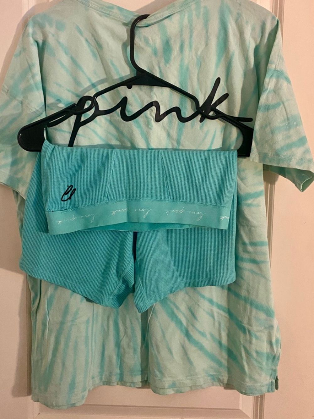 PINK Victoria's Secret Aqua Tie-Dye Sleep Tee